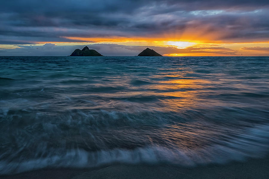 Sunrise Over Lanikai Beach  Oahu #3 Photograph by Robert Postma
