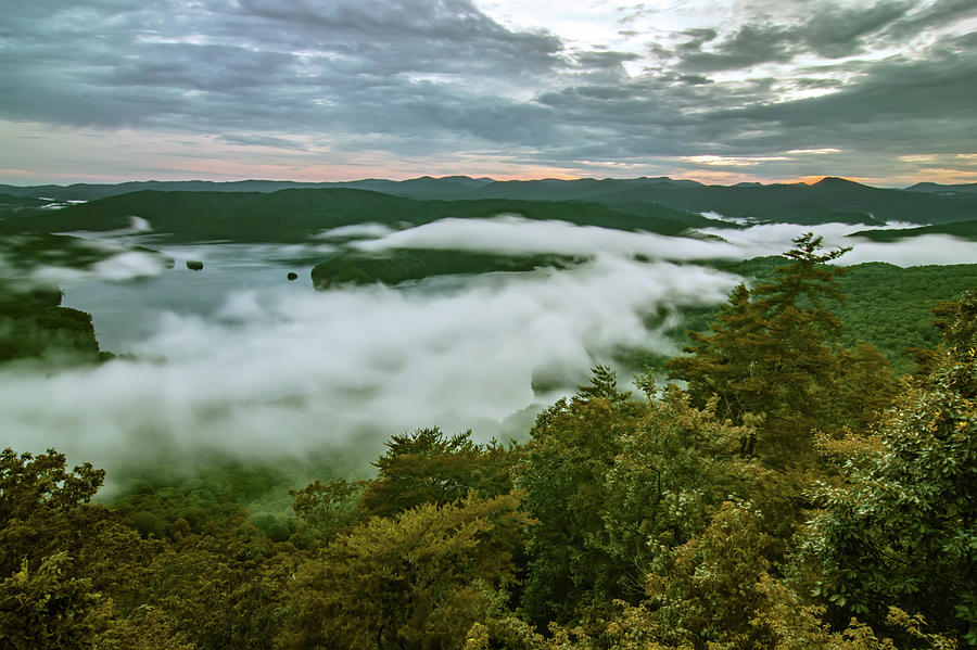 Sunset Over Lake Jcassee From Jumping Off Rock Overlook #3 Photograph by Alex Grichenko