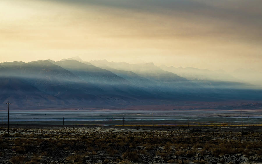 surreal Owens Lake at sunset in California Usa #3 Photograph by Alex Grichenko