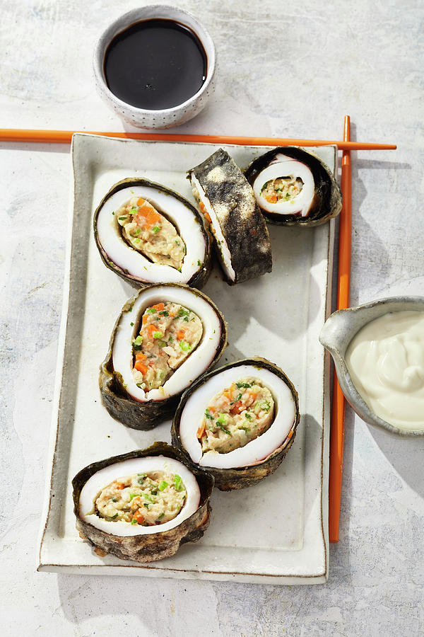 Sushi-style Fried Squid Rolls #3 Photograph by Stockfood Studios /  Ulrike Holsten
