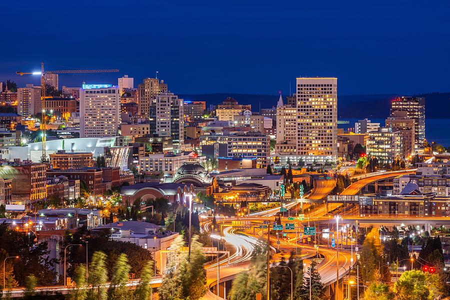 Seattle Photograph - Tacoma, Washington, Usa Skyline #3 by Sean Pavone