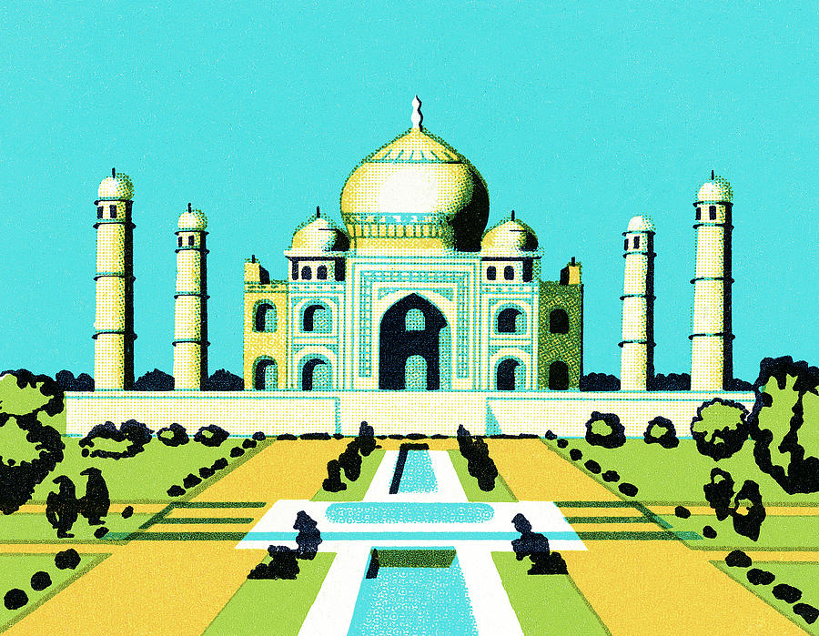 Architecture Drawing - Taj Mahal #3 by CSA Images