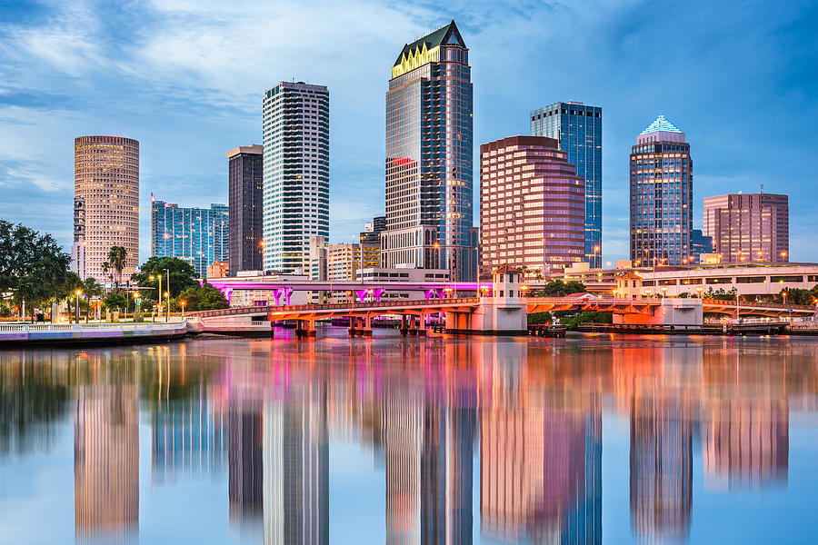 Tampa Photograph - Tampa, Florida, Usa Downtown Skyline #3 by Sean Pavone
