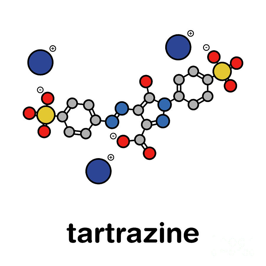 Tartrazine Food Dye Molecule #3 Photograph by Molekuul/science Photo Library