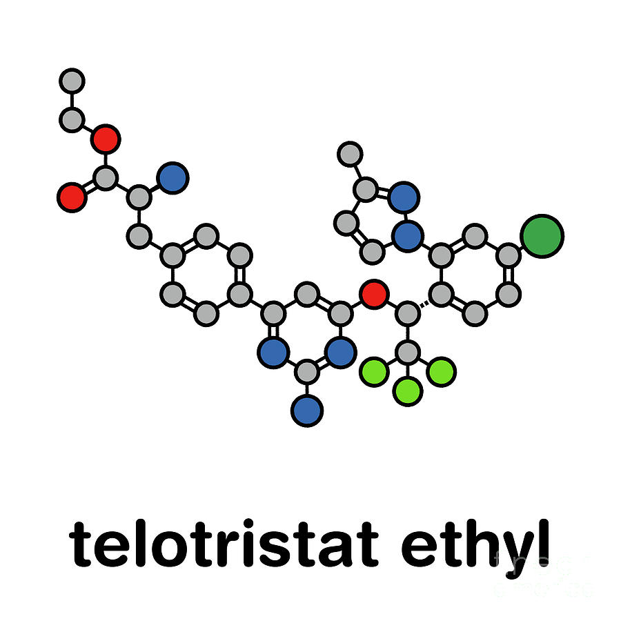 Ring Photograph - Telotristat Ethyl Drug Molecule #3 by Molekuul/science Photo Library