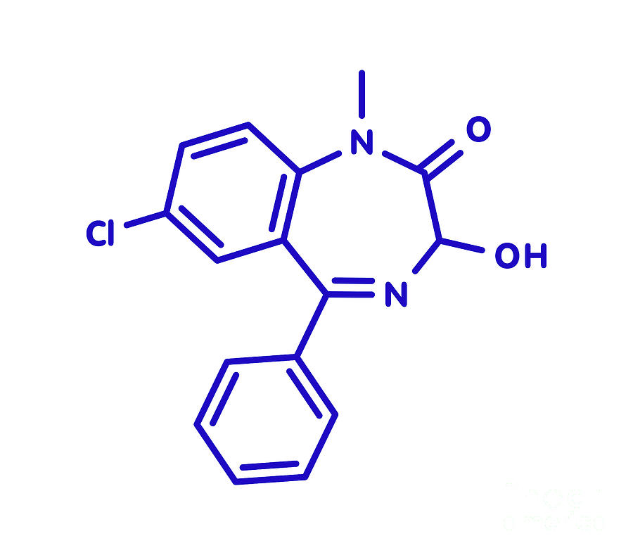 Temazepam Benzodiazepine Drug Molecule Photograph by Molekuul/science ...