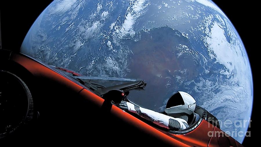 Tesla Roadster And Mannequin In Space #3 Photograph by Spacex/science Photo Library