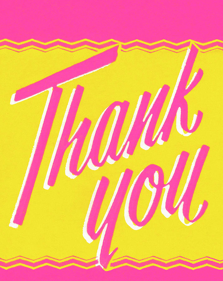 Typography Drawing - Thank You #3 by CSA Images