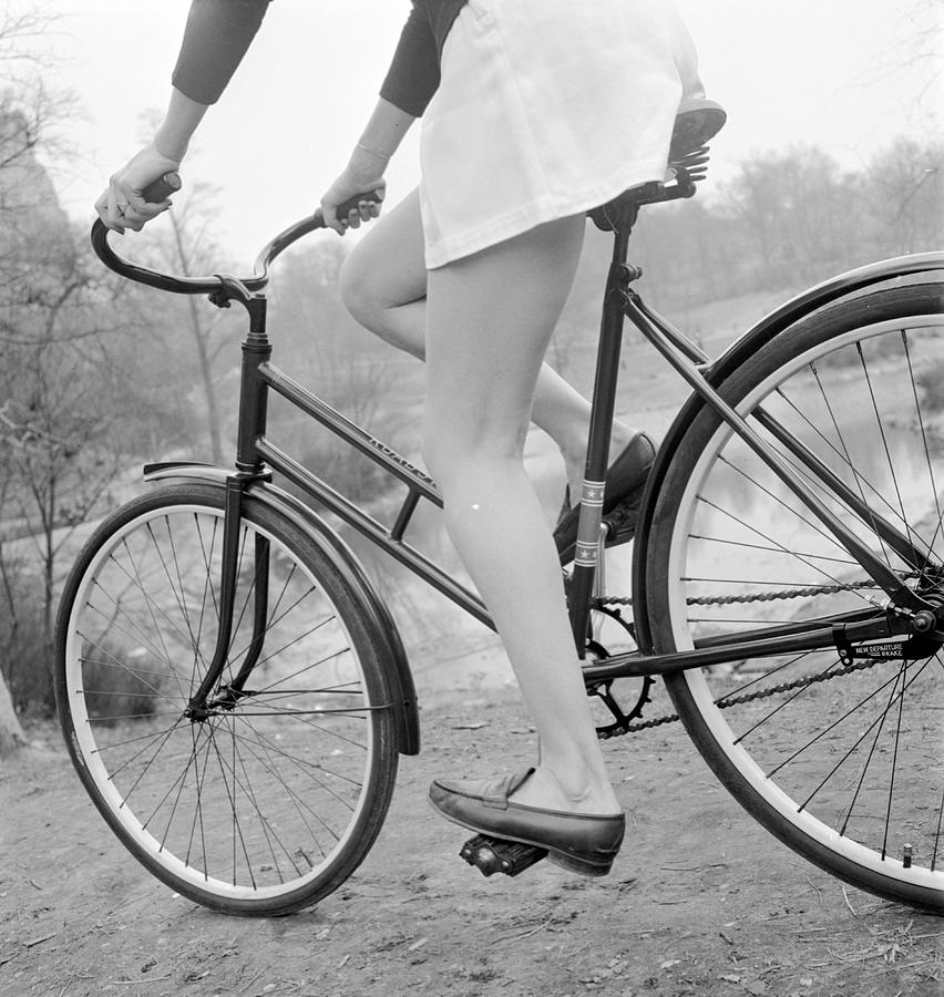 Bicycle Photograph - The American Look- Changing standards of fashion for young women in the 1940s. #1 by Nina Leen