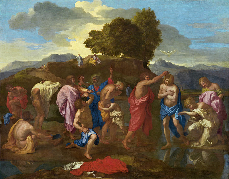 The Baptism of Christ Painting by Nicolas Poussin | Fine Art America