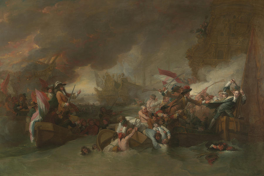 Benjamin West Painting - The Battle of La Hogue #3 by Benjamin West