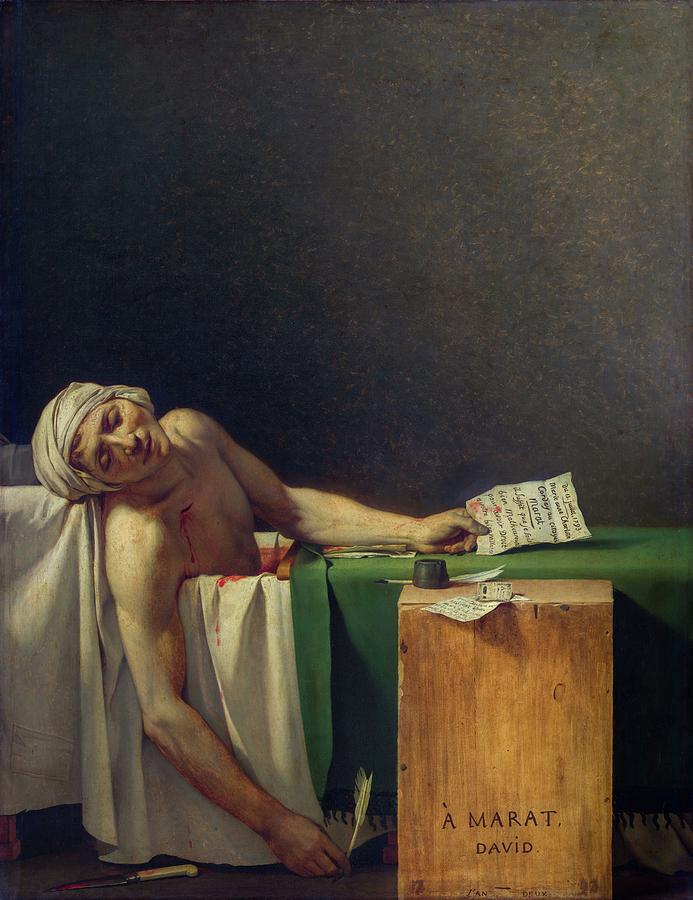 Portrait Painting - The Death of Marat #3 by Jacques-Louis David