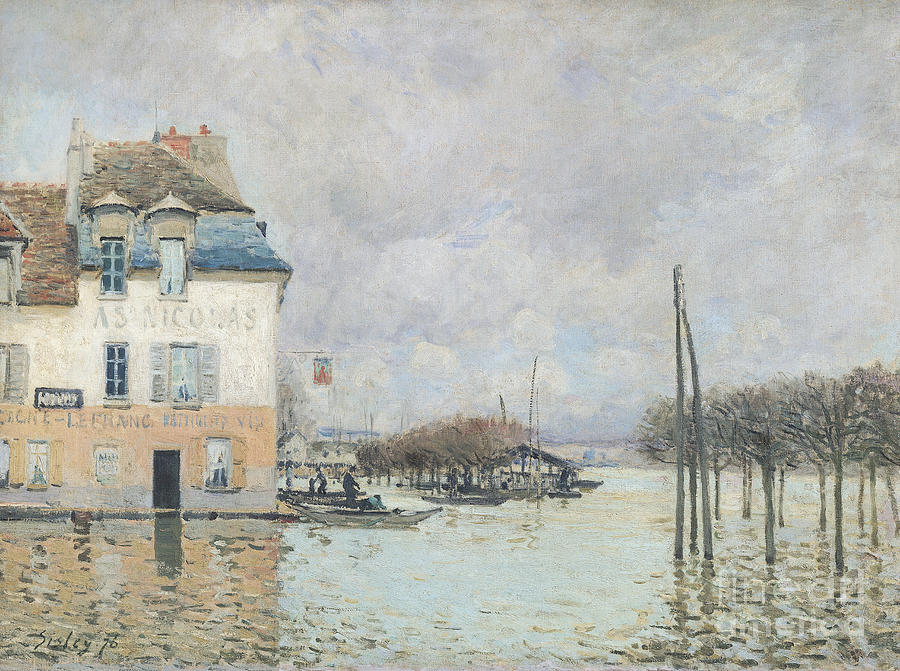 The Flood at Port Marly Tote Bag by Alfred Sisley - Fine Art America
