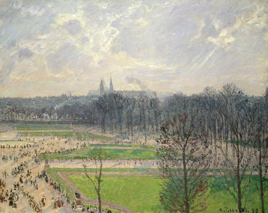 Camille Pissarro Painting - The Garden of the Tuileries on a Winter Afternoon #3 by Camille Pissarro