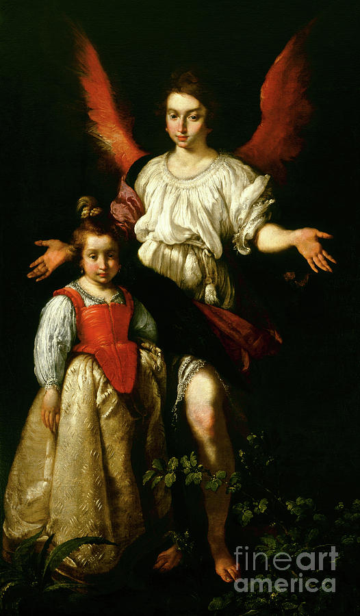 The Guardian Angel Painting by Bernardo Strozzi