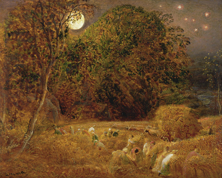 Samuel Palmer Painting - The Harvest Moon #3 by Mountain Dreams