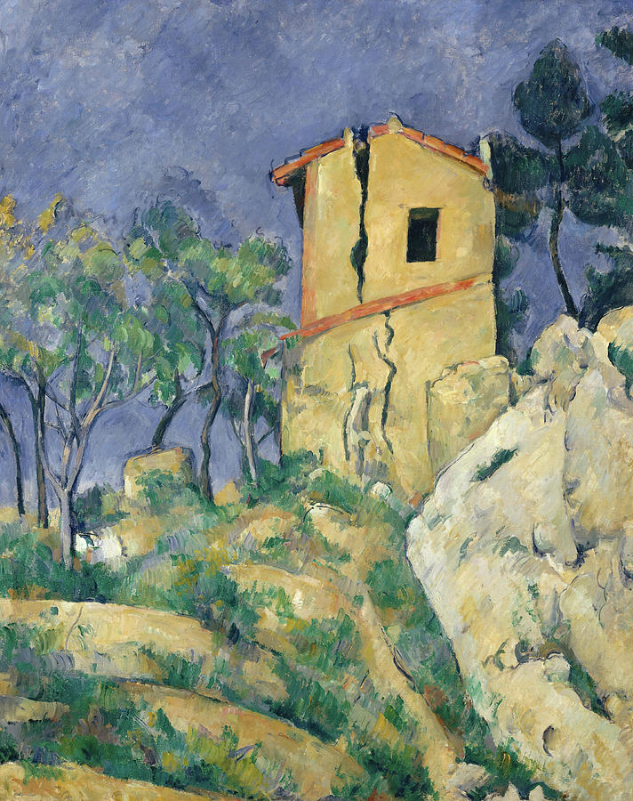 The House with the Cracked Walls. #3 Painting by Paul Cezanne