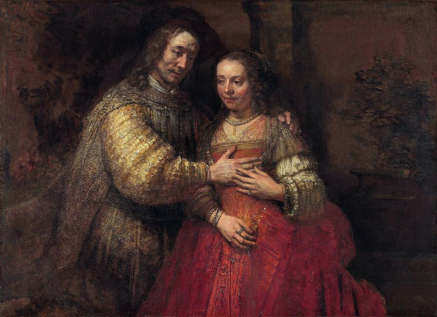 Portrait Painting - The Jewish Bride by Rembrandt Van Rijn