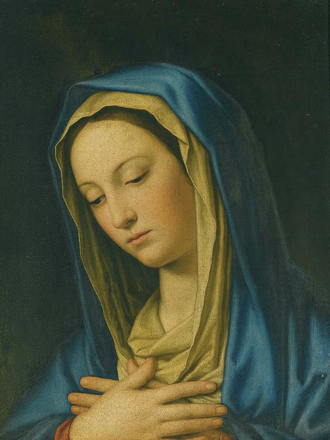 The Madonna At Prayer Painting by Giovanni Battista Salvi Da ...