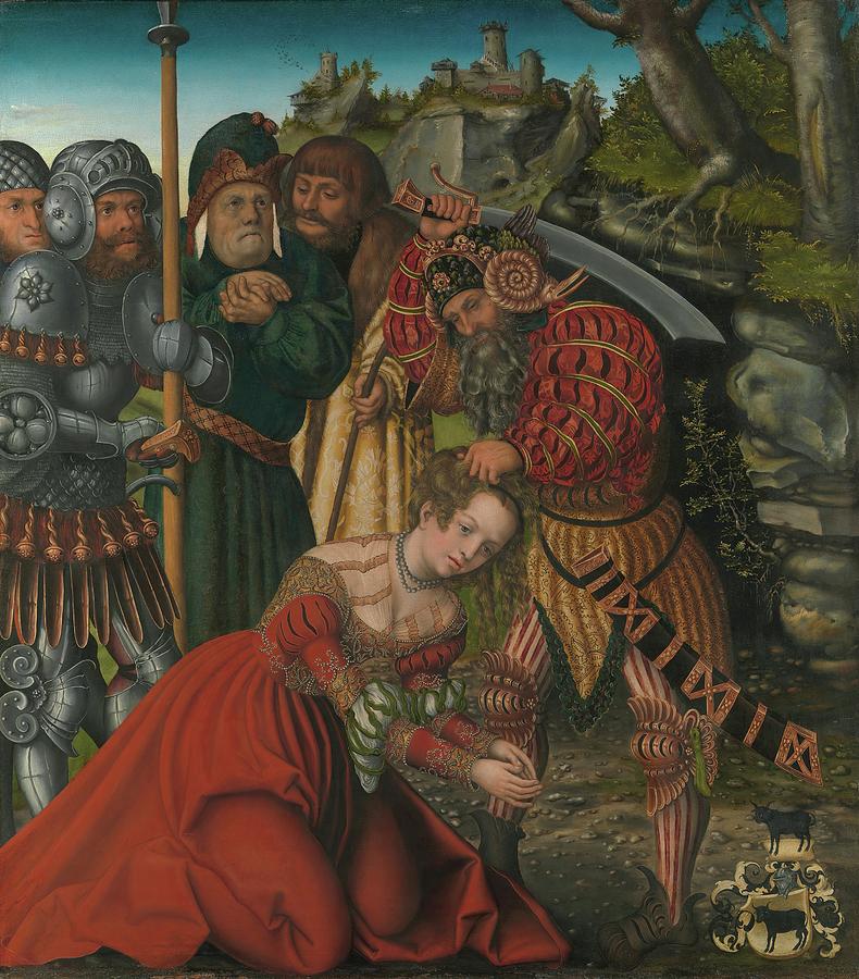Castle Painting - The Martyrdom Of Saint Barbara by Lucas Cranach The Elder