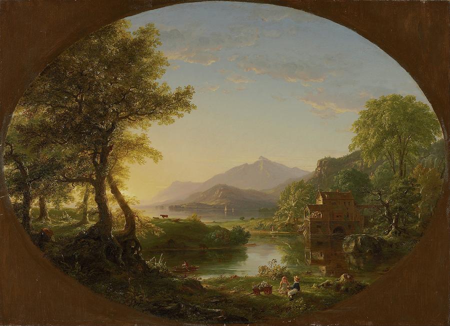 Thomas Cole Painting - The Mill, Sunset by Thomas Cole