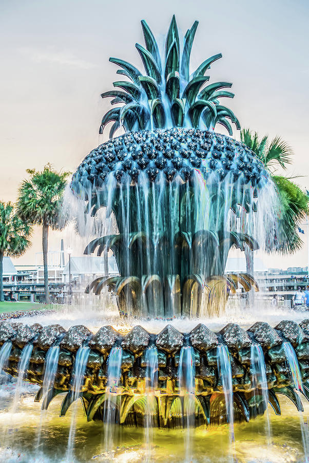 The Pineapple Fountain, at the Waterfront Park in Charleston #3 Photograph by Alex Grichenko