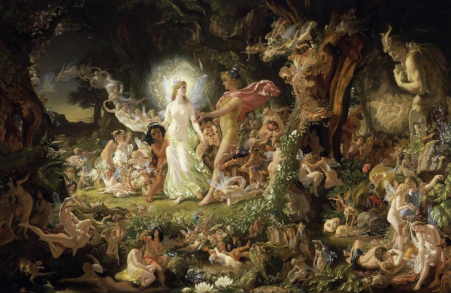 The Quarrel Of Oberon And Titania Painting by Sir Joseph Noel Paton The Quarrel Of Oberon And Titania Painting by Sir Joseph Noel Paton