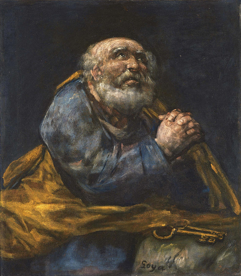 The Repentant St. Peter #4 Painting by Francisco Goya