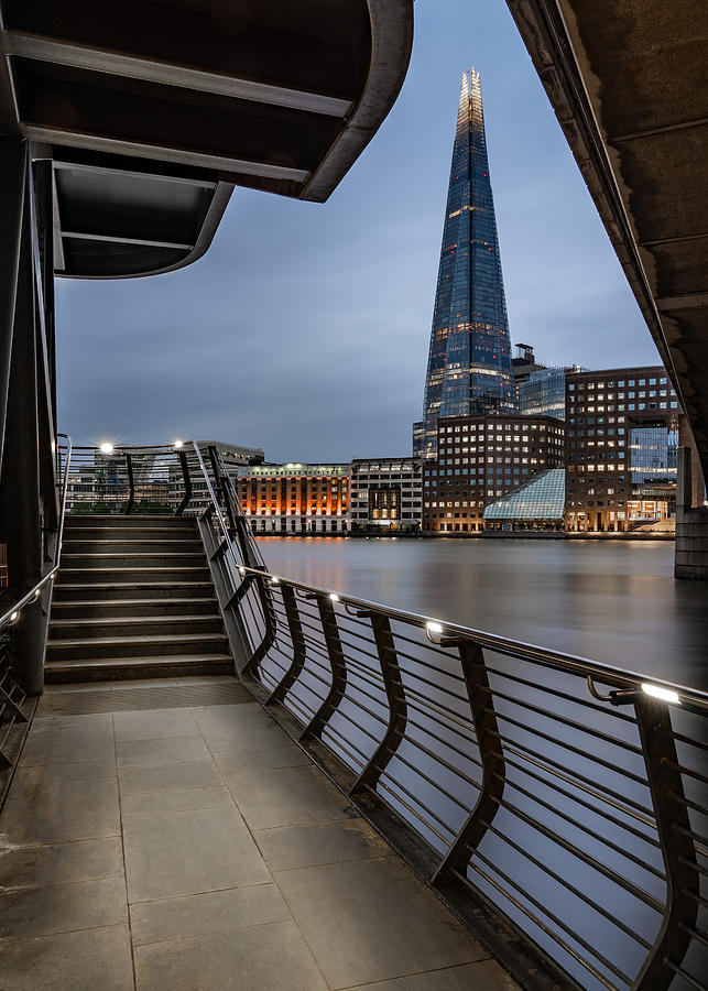 The Shard In London, England, Seen At Blue Hour. Photograph