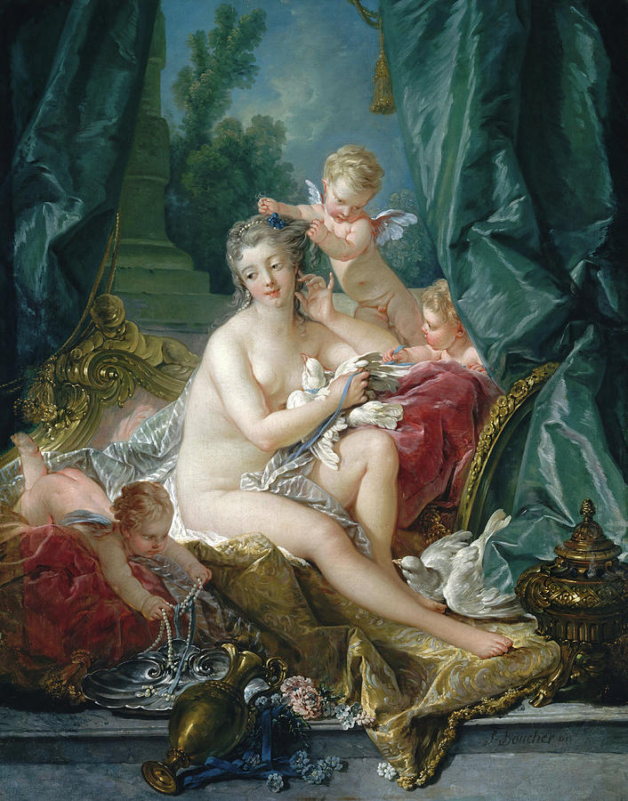 The Toilette of Venus. #3 Painting by Francois Boucher