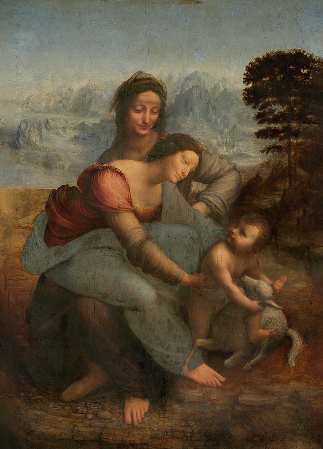 Leonardo Da Vinci Painting - The Virgin And Child With St. Anne by Leonardo Da Vinci