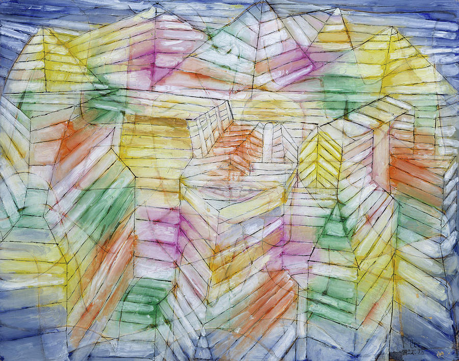 Paul Klee Painting - Theater-Mountain-Construction #3 by Paul Klee