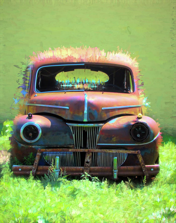 This old car abstract Digital Art by Cathy Anderson