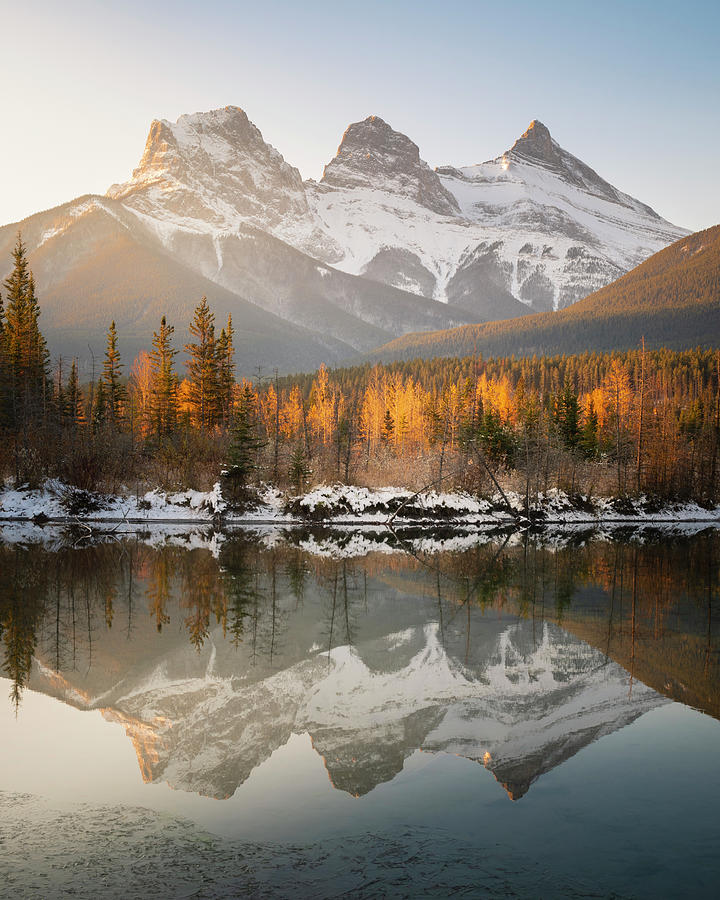 Three Sisters Mountains, Canmore, Alberta #3 Photograph by Cavan Images ...