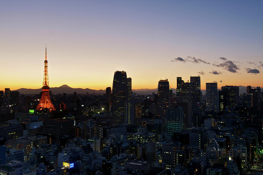 Tokyo Downtown At Sunset #3 Photograph by Vladimir Zakharov