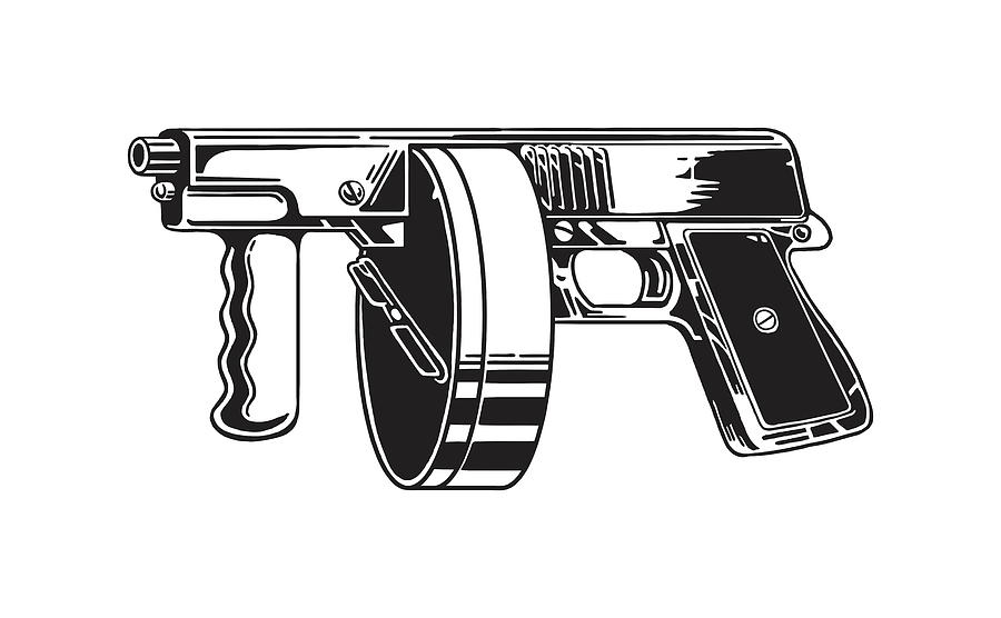 Tommy Gun Drawing by CSA Images Fine Art America