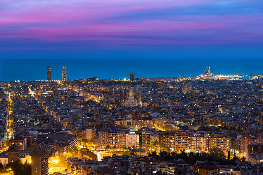 Top View Of Barcelona City Skyline Photograph by Prasit Rodphan - Fine ...