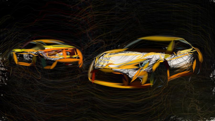 Toyota 86 GT Yellow Limited Draw #3 Digital Art by CarsToon Concept