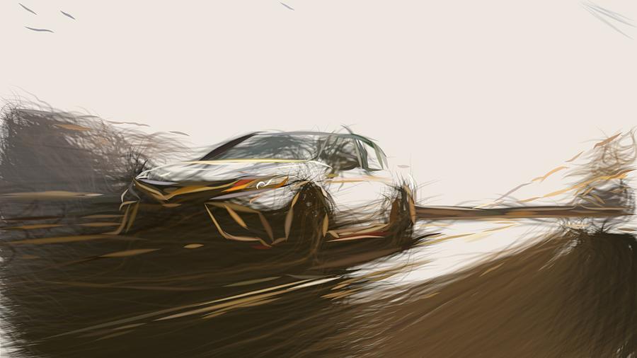 Toyota Camry TRD Drawing #4 Digital Art by CarsToon Concept