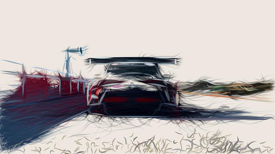 Toyota GR Supra Racing Drawing #4 Digital Art by CarsToon Concept