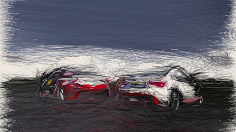 Toyota GT86 Cup Edition Drawing #4 Digital Art by CarsToon Concept