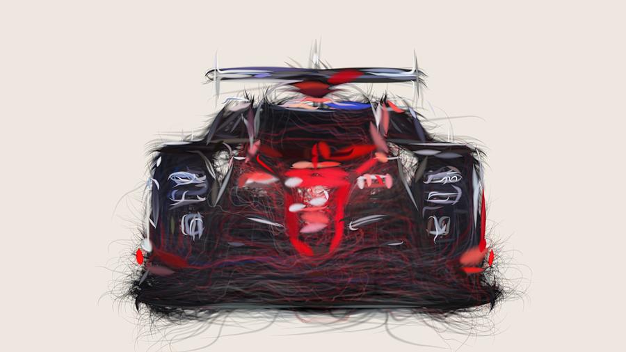 Toyota TS050 Hybrid Drawing #4 Digital Art by CarsToon Concept