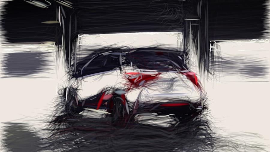 Toyota Yaris GRMN Drawing #4 Digital Art by CarsToon Concept