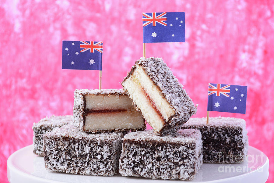 Traditional Australian Lamington Cakes #3 Photograph by Milleflore Images