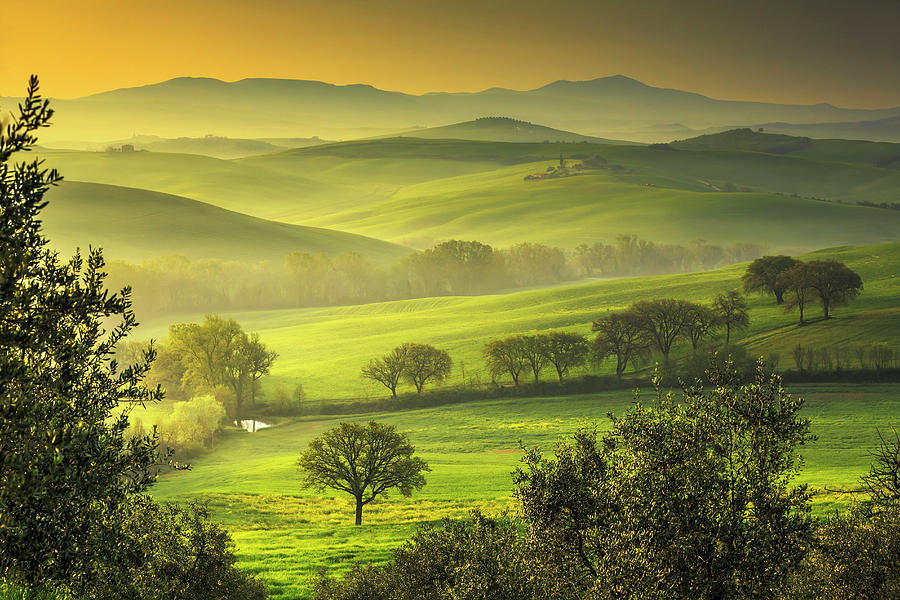 Tuscany, Awesome Landscape At Dawn #3 Digital Art by Maurizio Rellini