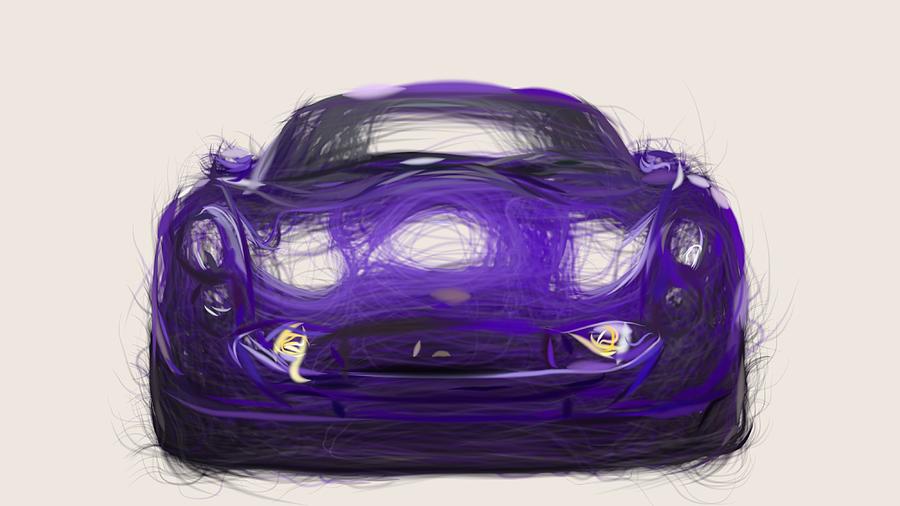 TVR Tuscan S Draw #3 Digital Art by CarsToon Concept