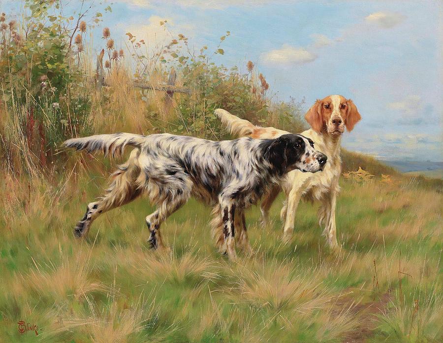 Dog Painting - Two English Setters by Thomas Blinks