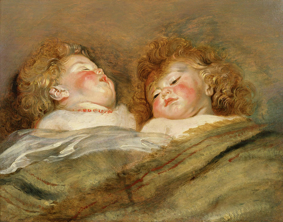 Peter Paul Rubens Painting - Two Sleeping Children #3 by Peter Paul Rubens