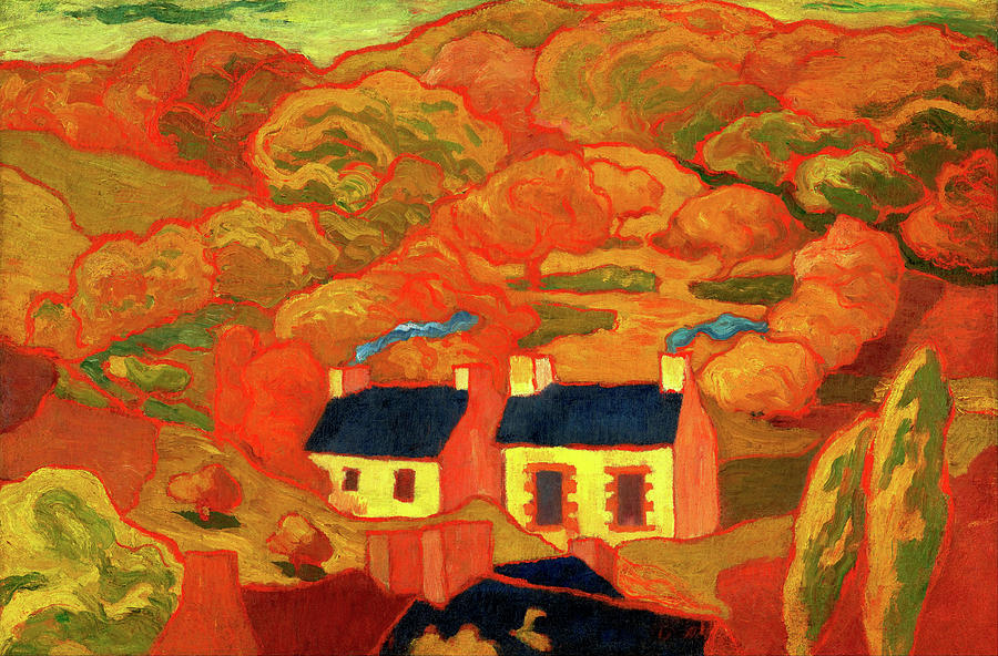 Two Thatched Cottages #3 Painting by Armand Seguin
