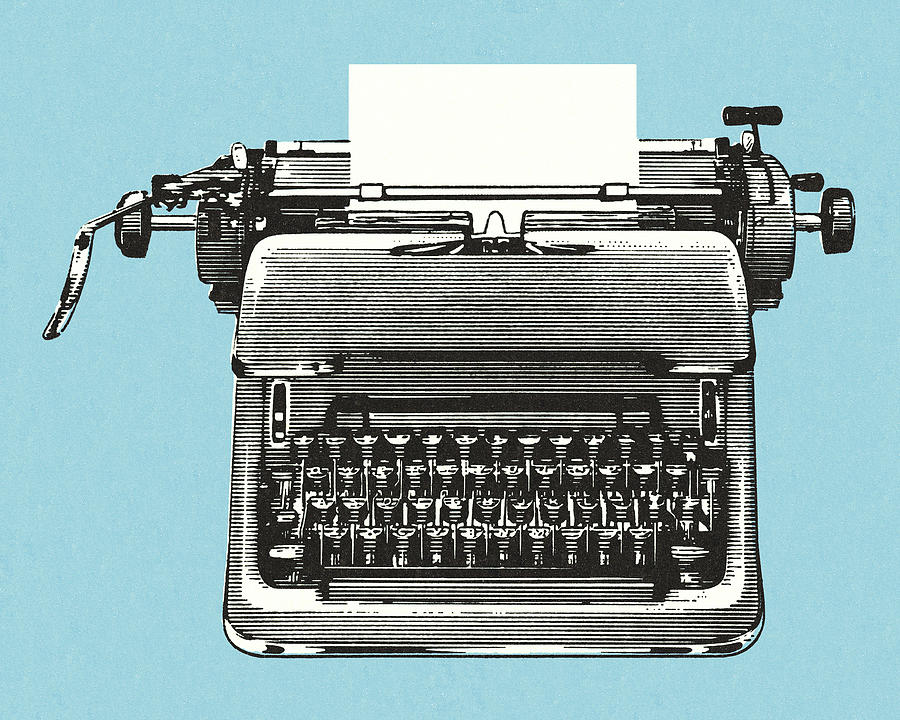 Vintage Drawing - Typewriter #3 by CSA Images